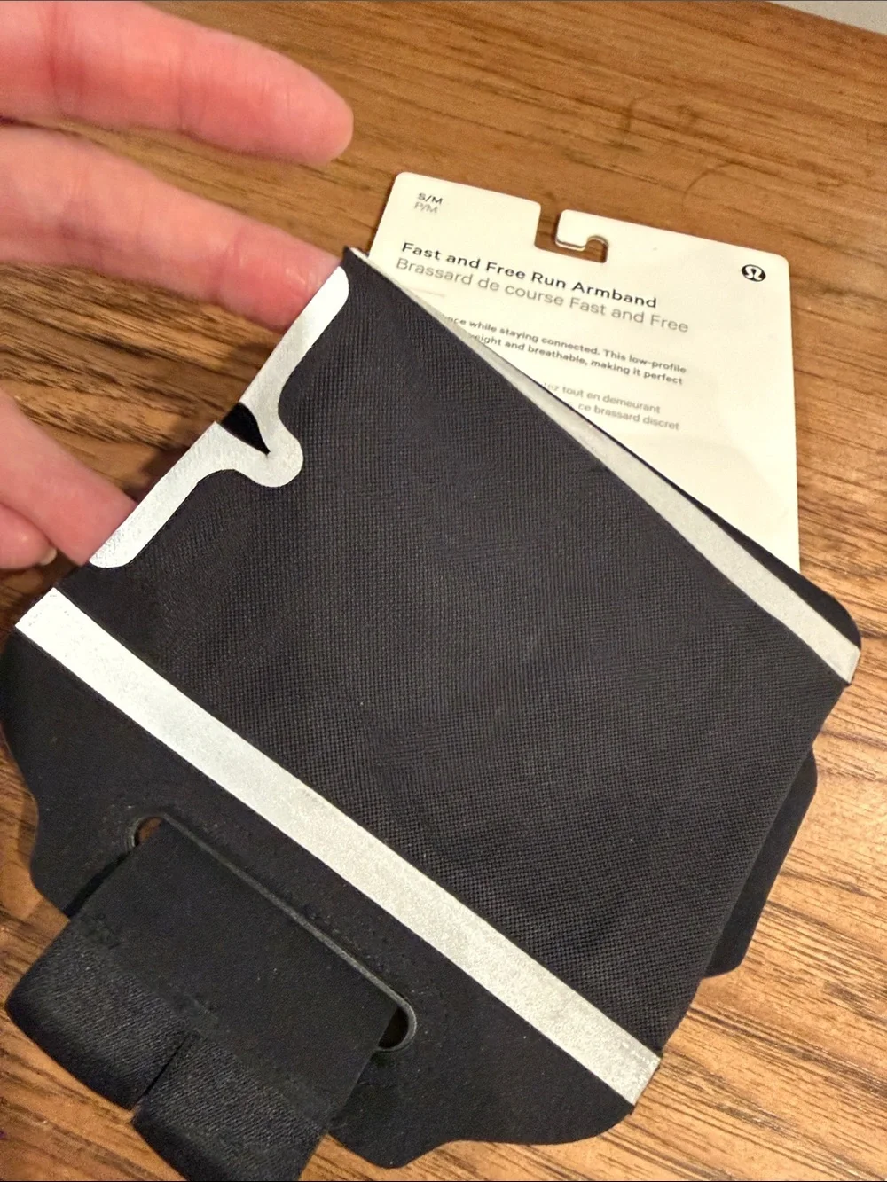 lululemon athletica Black Phone Armband with Reflective Silver Stripes